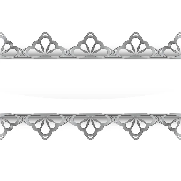 Dentelle isolée décorée baroque cadre en argent vecteur — Image vectorielle