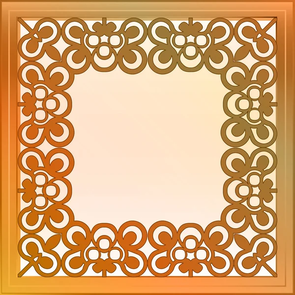Inner decorated vector bronze square frame — Stock Vector