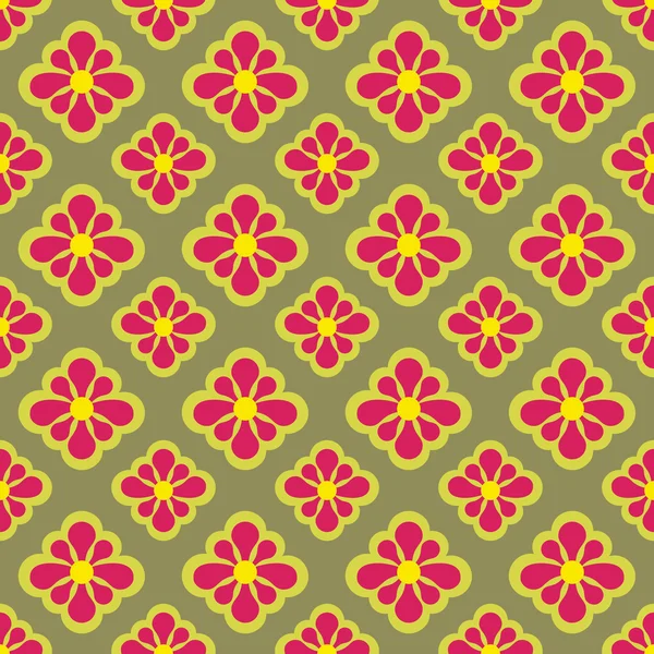 Fresco flor roja patrón vectorial comprobado — Archivo Imágenes Vectoriales