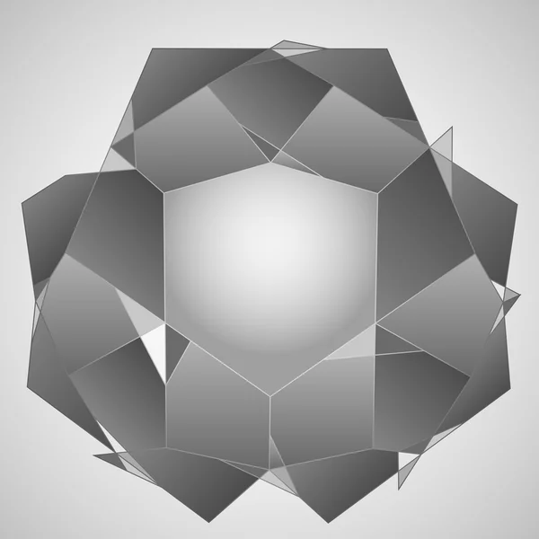 Schwarz-weiße Linie Kunst Polygon Rahmen Layout-Vektor — Stockvektor