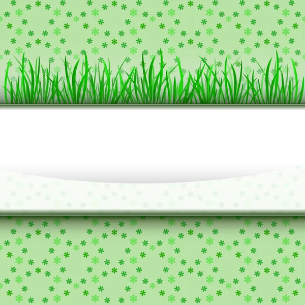Grass stripe with green blossom pattern vector — Stock Vector