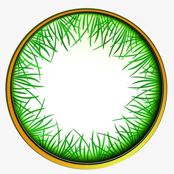 Geïsoleerde cirkelframe met innerlijke gras, vector label — Stockvector