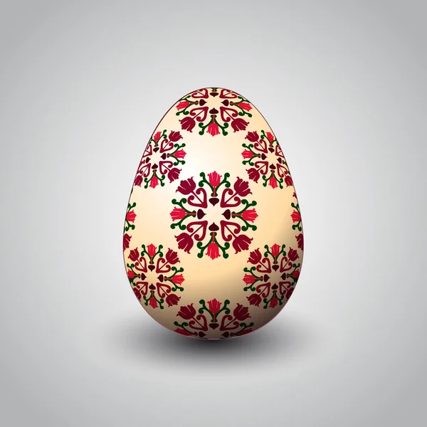 Vetor de ovo de Páscoa floral e folhagem artesanal —  Vetores de Stock