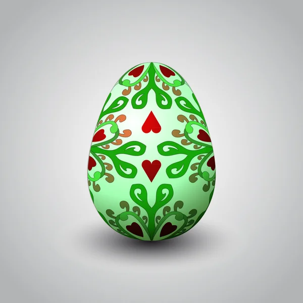 Hecho a mano floral decorado huevo de Pascua vector — Archivo Imágenes Vectoriales