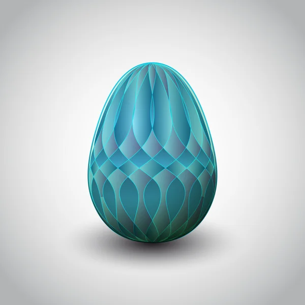 Hecho a mano azul línea patrón Pascua huevo vector — Archivo Imágenes Vectoriales