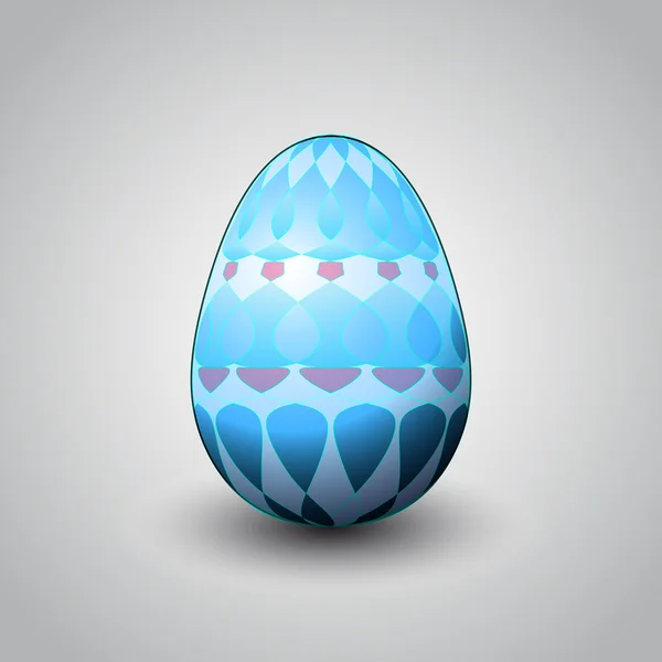 Hand made blue pattern easter egg vector — Stock Vector