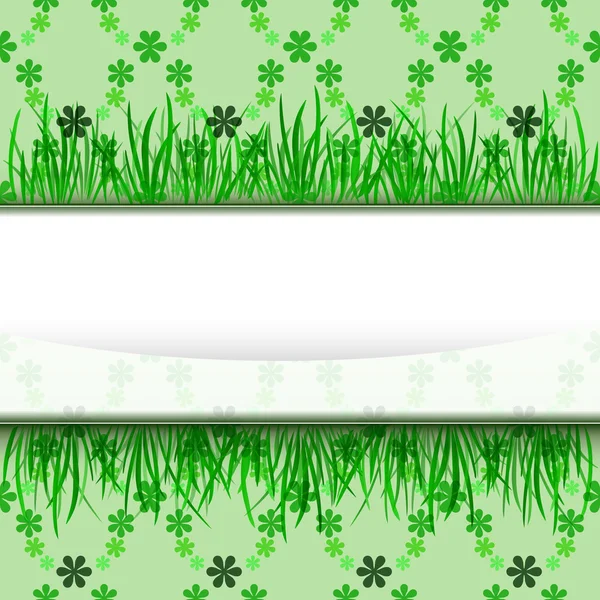 Outer grass stripe with green foliage vector pattern — Stock Vector