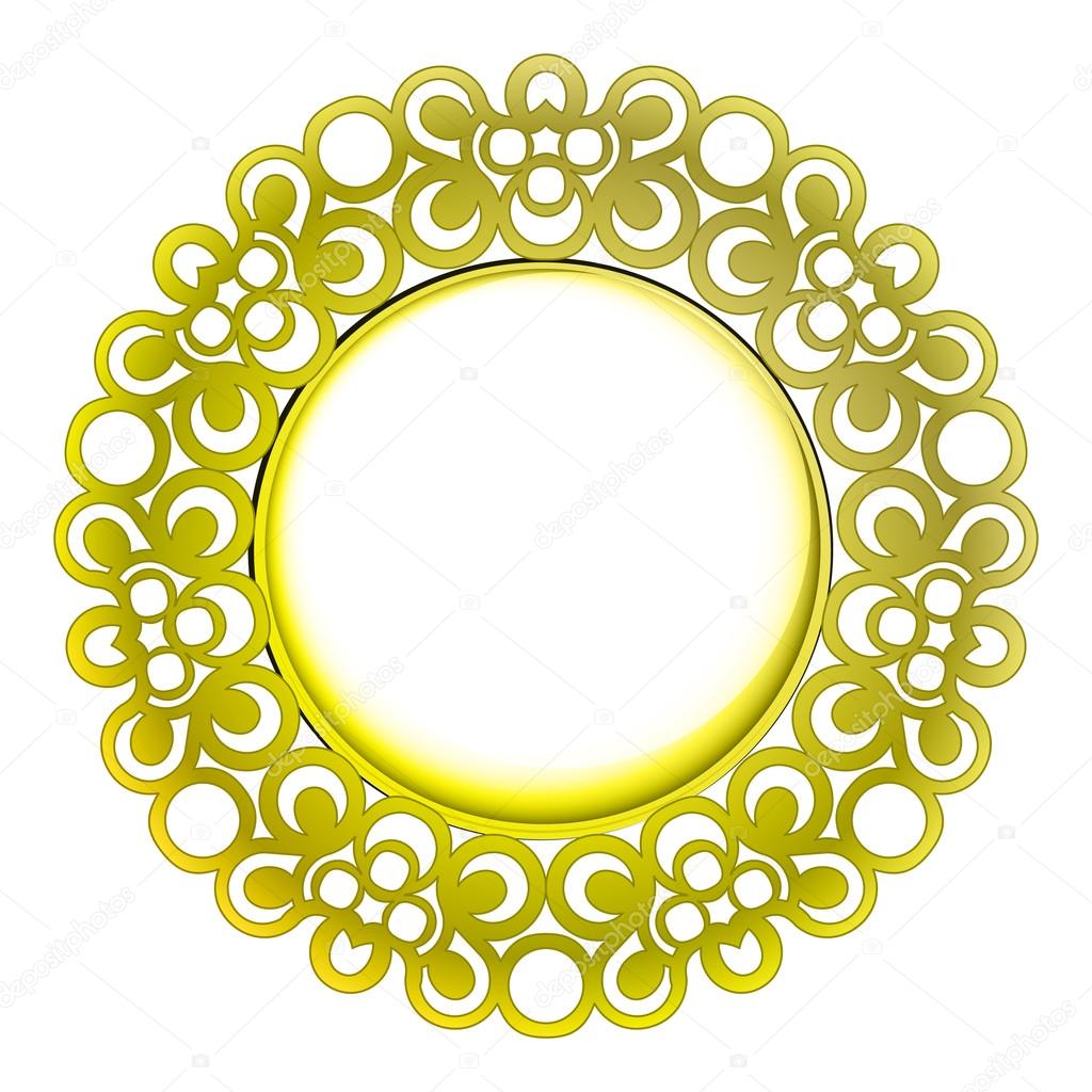 isolated decorated golden baroque vector frame