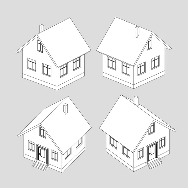 House project vector black and white sketch — Stock Illustration House project vector black and white sketch Stock Vector