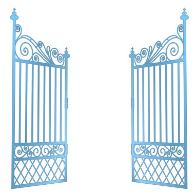 isolated steel decorated baroque open gate vector