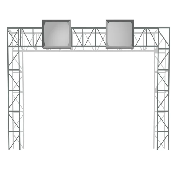 Puerta de la autopista metálica señalización con vector de pantalla — Archivo Imágenes Vectoriales