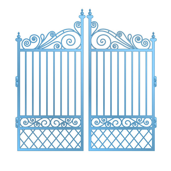 isolated steel decorated baroque gate vector