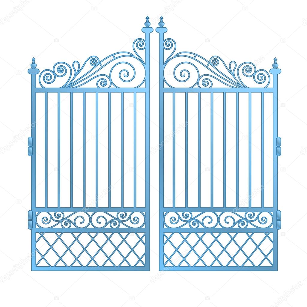 isolated steel decorated baroque gate vector
