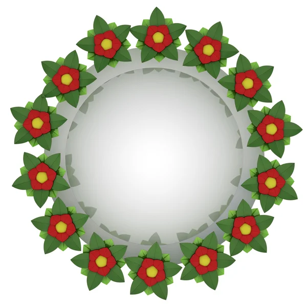 Motif isolé de carte modifiable de cercle de fleur rouge — Photo