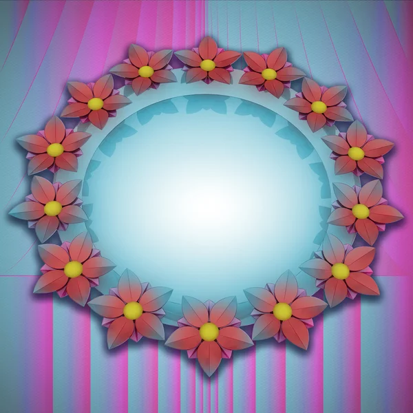 Rosa blau schattierte Blüte elliptisches Kartenmotiv — Stockfoto
