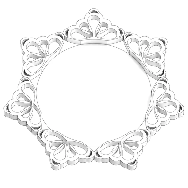 Rounded antique lace frame to banner or card — Stock Photo, Image
