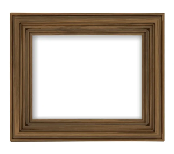 Blank brown wooden decorative rectangular frame — Stock Photo, Image