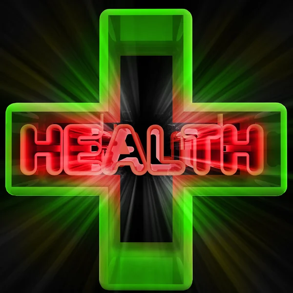 Dimensionale groene medische cross reclamebanner — Stockfoto