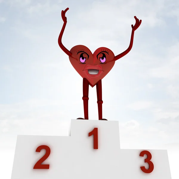 Heart figure happiness and health victory ceremony — Stock Photo, Image