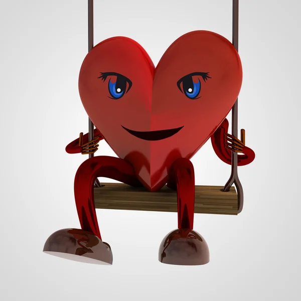 Heart figure swings for happiness — Stock Photo, Image