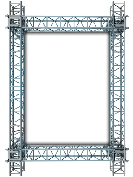 Iron blue shiny rectangle construction frame — Stock Photo, Image