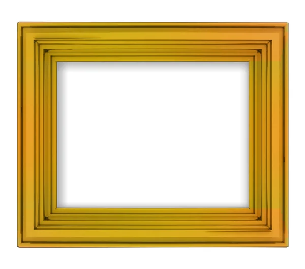 Bianco cornice rettangolare decorativa dorata — Foto Stock