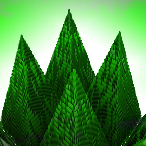 Абстрактная зелёная пирамида — стоковое фото
