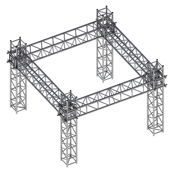 Isolated iron building construction frame isometric view — Stock Photo, Image