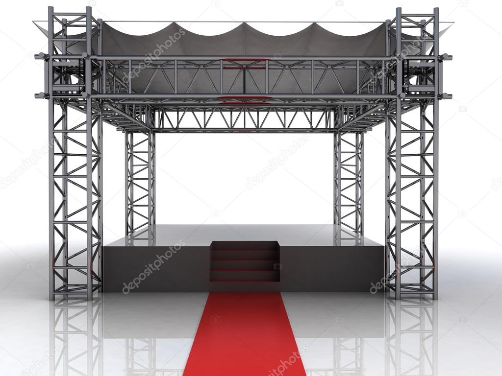 festival open air stage with red carpet for celebrities