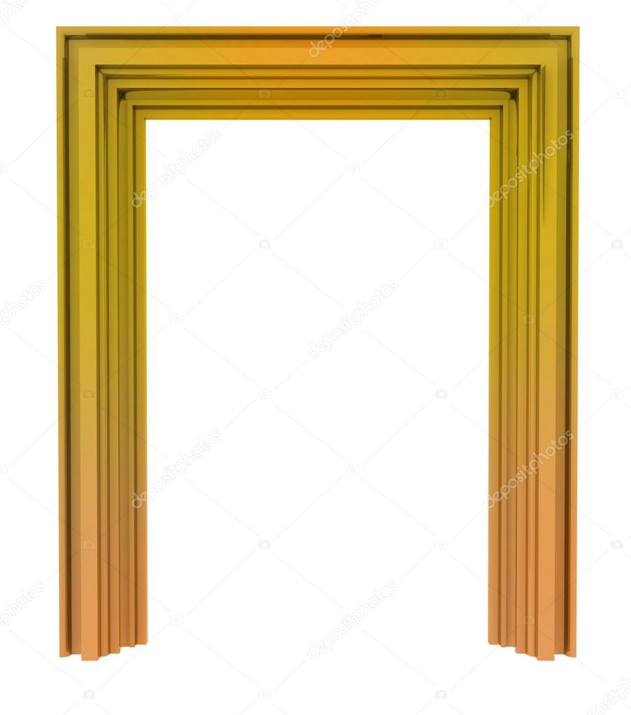 isolated golden decorative door frame