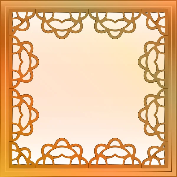 Inner decorated baroque bronze square frame vector — Stock Vector