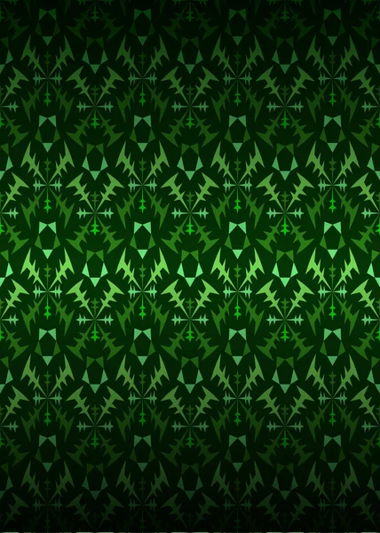 Secesión verde tema patrón oscuro fondo vector — Vector de stock