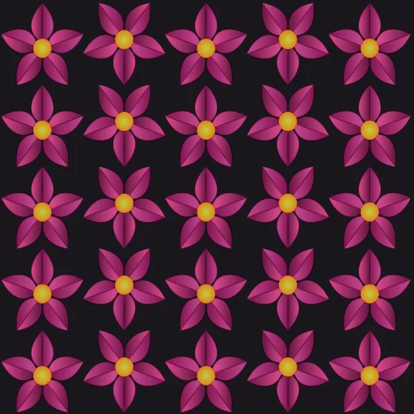 Violet bloesem raster met bloemblaadjes patroon vector — Stockvector