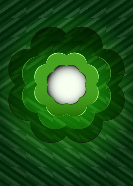 Zielony geometryczne przekątnej ciemny kwiat chmura wektor — Wektor stockowy