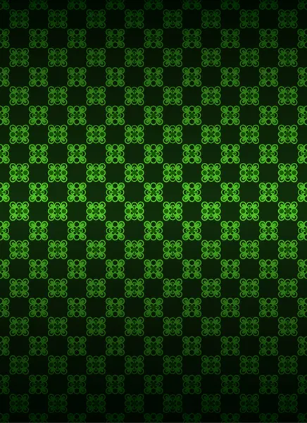 Groene gecontroleerd barokke patroon donkere achtergrond vector — Stockvector
