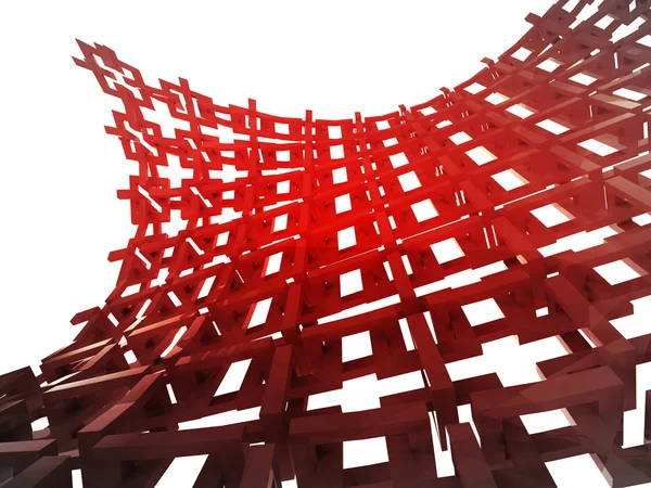 Isolated bended red construction wallpaper — Stock Photo, Image