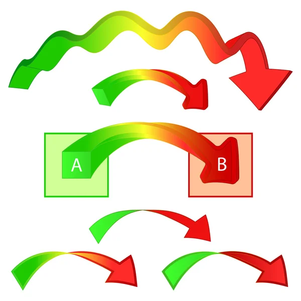 Varios tipos de vector de flechas hacia abajo — Archivo Imágenes Vectoriales