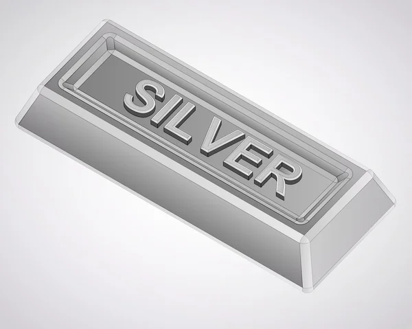 Lingotto d'argento fatto da vettore materiale puro — Vettoriale Stock