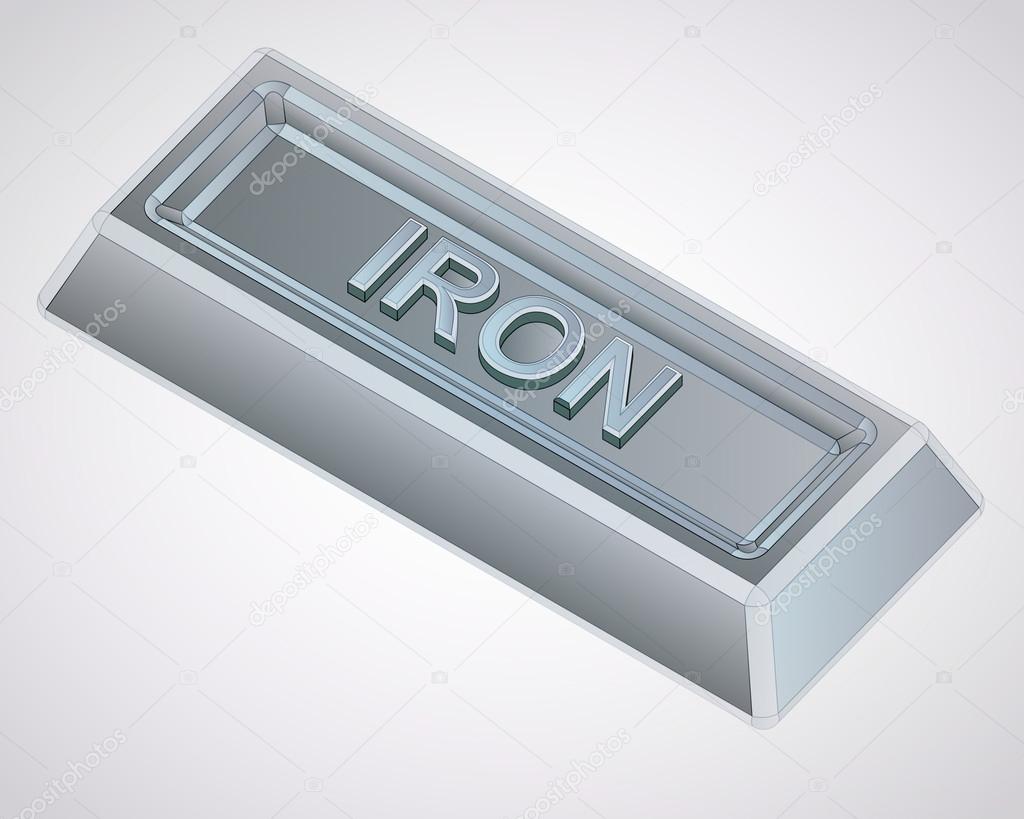 iron ingot made from pure material vector