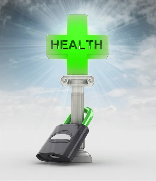 Koncepcji ochrony zdrowia z pochodni w niebie — Zdjęcie stockowe
