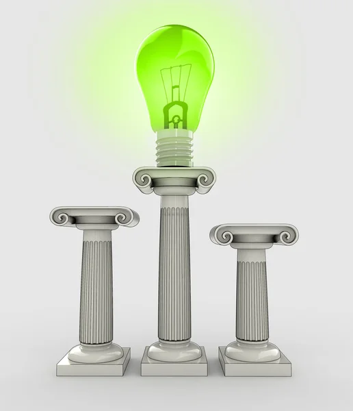 Glödlampa grön förnybar energi symbol — Stockfoto