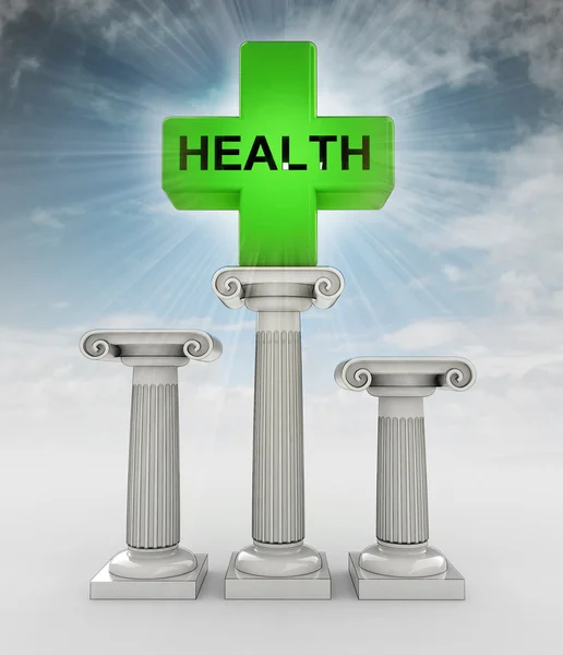 Najlepsza koncepcja opieki zdrowotnej z pochodni w niebo — Zdjęcie stockowe