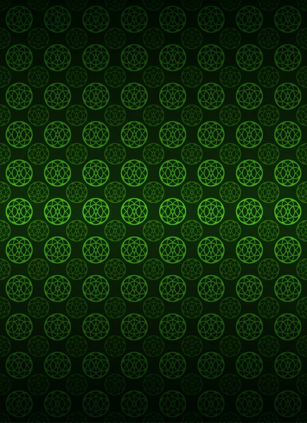 Green circle shape pattern dark background — 图库照片