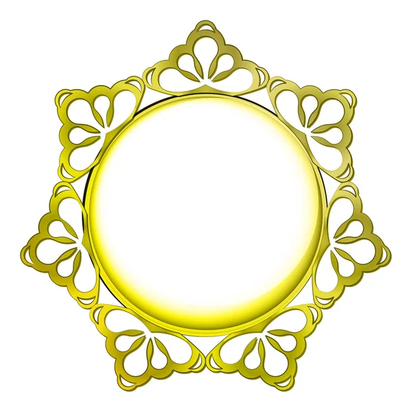 Outer decorated golden baroque circle frame — Stockfoto