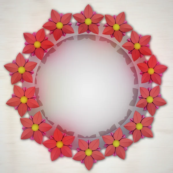 Blossom circle decoration on metallic card background — Stock Photo, Image
