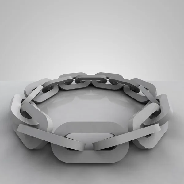 Grijze keten cirkel gemaakt van hoekige onderdelen — Stockfoto