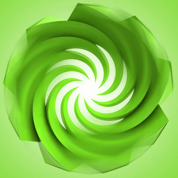 Green central swirl star in motion blur — Stock Photo, Image