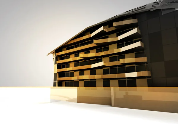 Diseño moderno del edificio de apartamentos de vidrio de acero —  Fotos de Stock