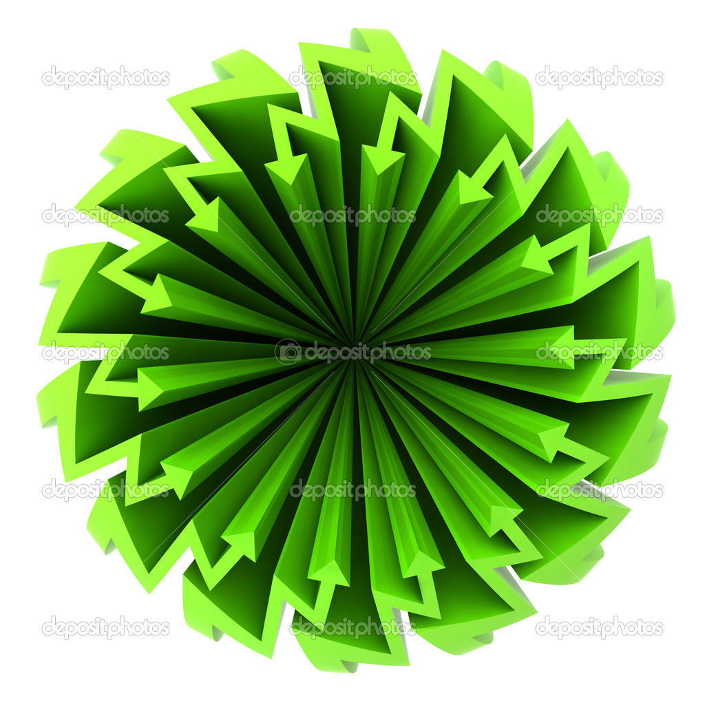 green arrow zigzag circle composition