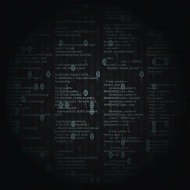 Binary code numbers with script on black illustration clipart svg vector 
